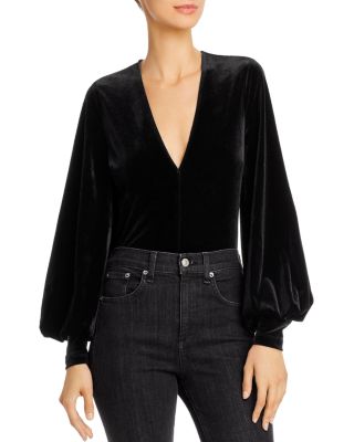 bardot velvet bodysuit