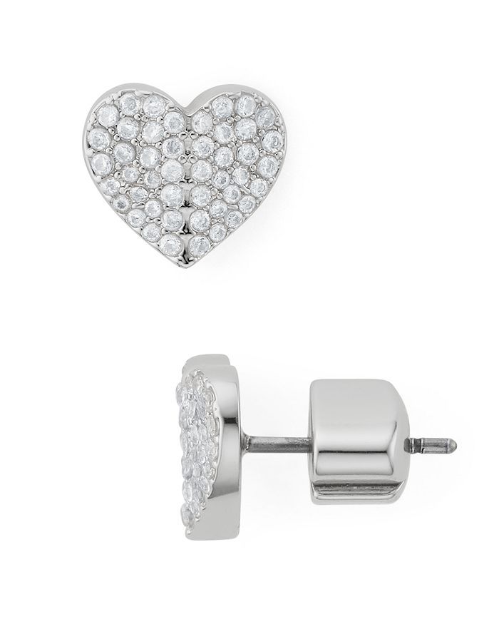 KATE SPADE KATE SPADE NEW YORK HEART TO HEART PAVE SMALL STUD EARRINGS,WBRUH721