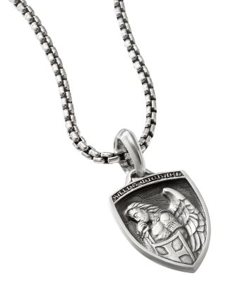 Men&#39;s St. Michael Amulet in Sterling Silver, 26mm 