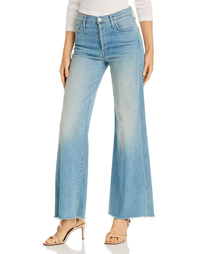 MOTHER THE TOMCAT ROLLER FRAY WIDE-LEG JEANS IN POWER TRIP,1225-595