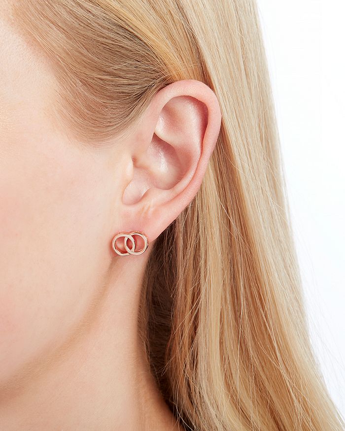 Shop Olivia Burton The Classics Interlink Earrings In Sterling Silver, Gold-plated Sterling Silver Or Rose Gold-plated 