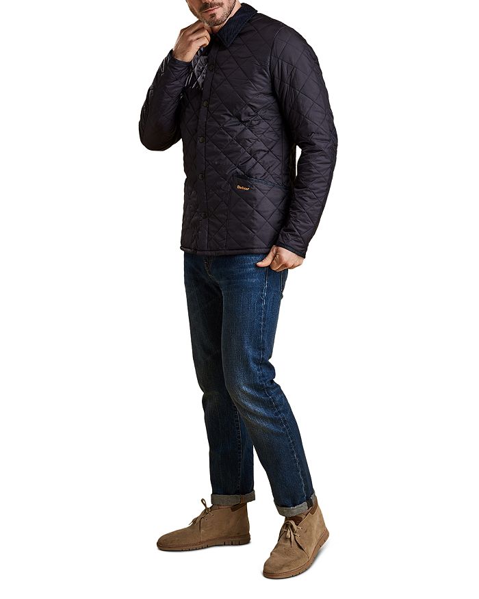 Shop Barbour Heritage Liddesdale Diamond Quilted Jacket In Navy