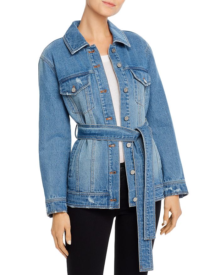 BAGATELLE.NYC Belted Long Denim Jacket | Bloomingdale's