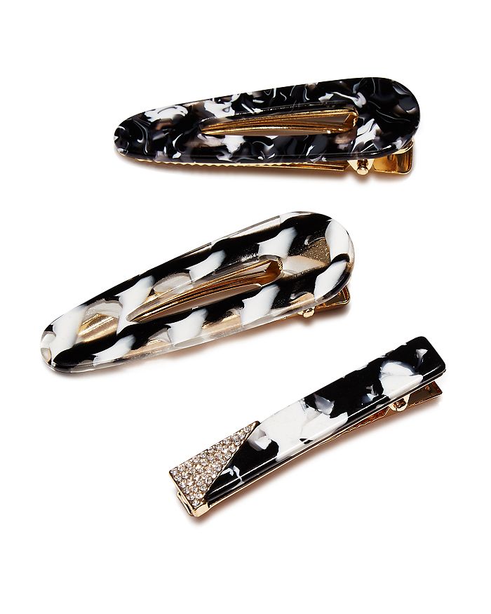 Aqua Marble Pattern Hair Clips Set Of 3 - 100% Exclusive In Black