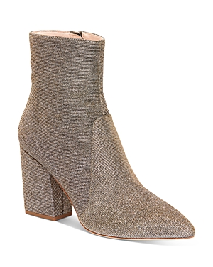 Loeffler Randall Women's Isla Patent Leather Block-heel Booties In Pewter