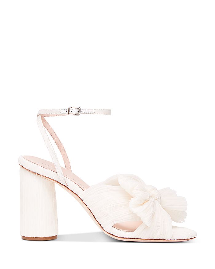 Shop Loeffler Randall Women's Camellia Bow High Heel Sandals In Pearl