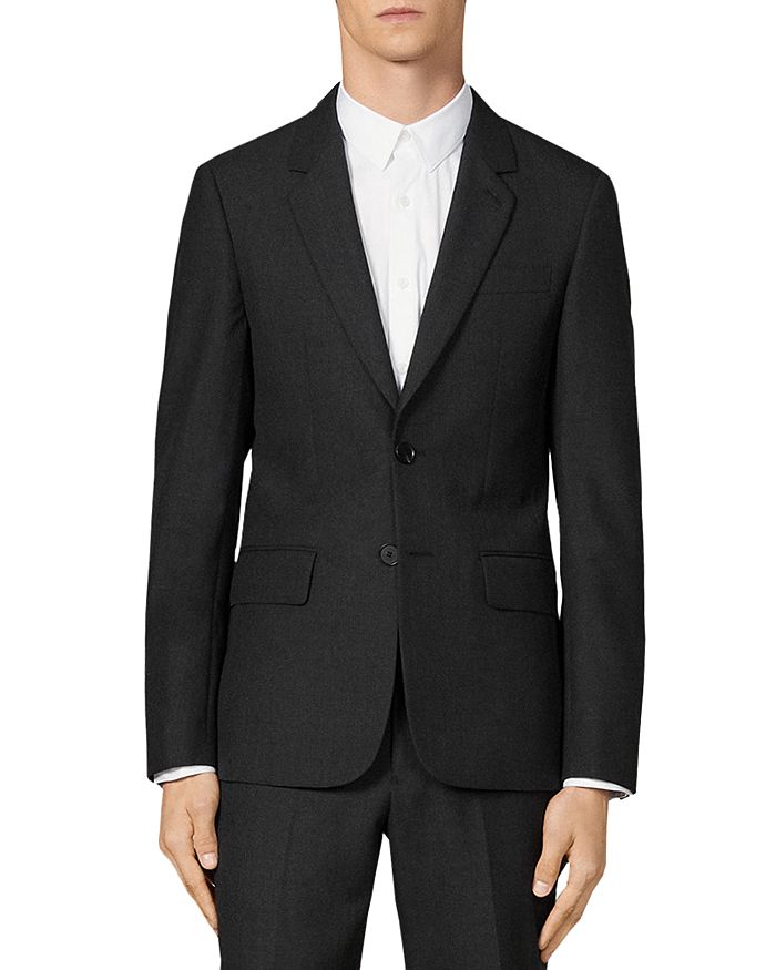 Sandro Lapel Slim Fit Suit Jacket In Charcoal Gray