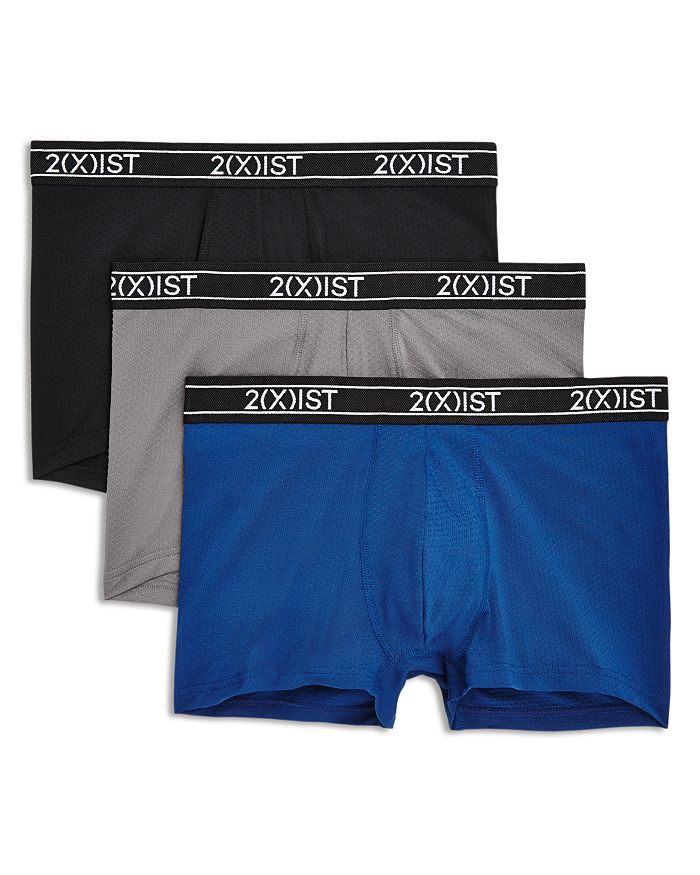 2(x)ist Honeycomb Boxer Briefs - Pack Of 3 In Black/lead/blue
