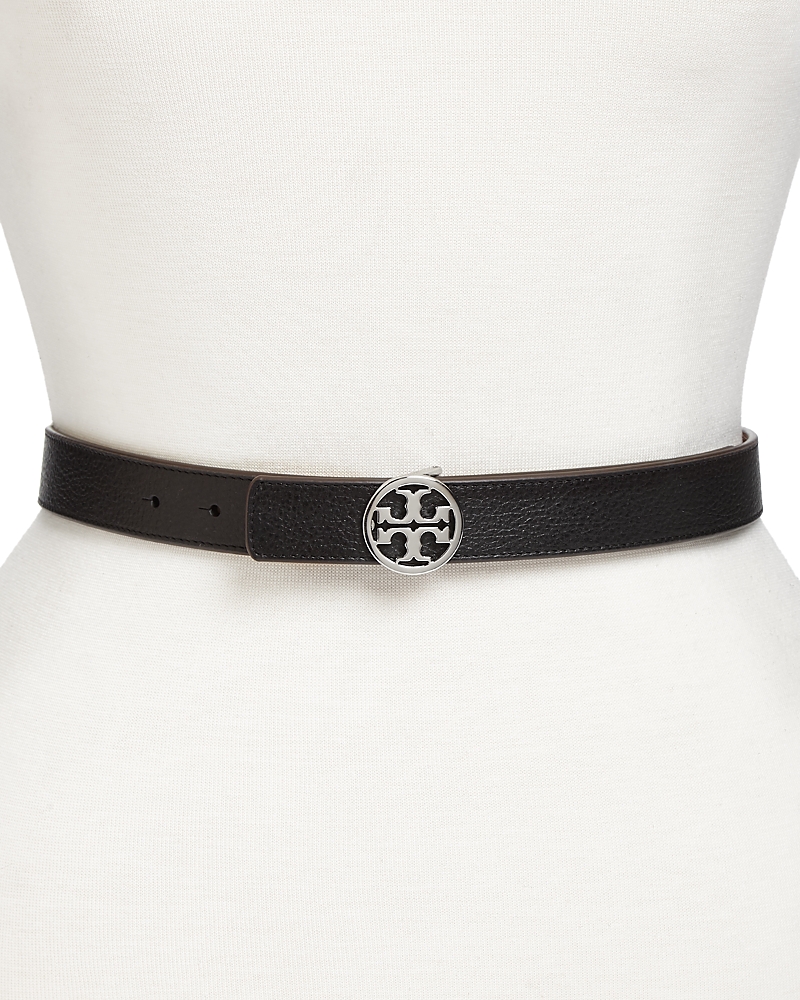 TORY BURCH REVERSIBLE LEATHER LOGO BELT