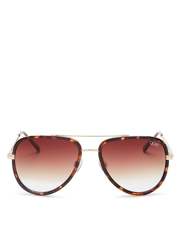 Quay Women's All In Mini Brow Bar Aviator Sunglasses, 59mm In Tortoise/brown Gradient