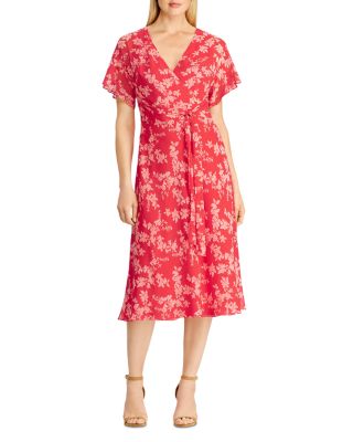 ralph lauren floral georgette midi dress