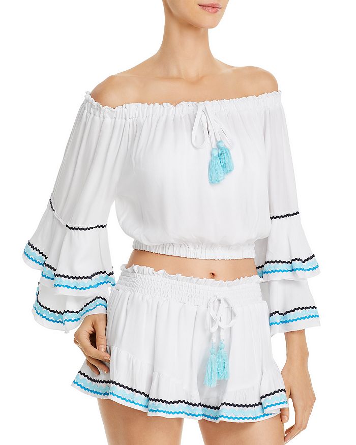 Surf Gypsy OfftheShoulder Cropped Top Swim CoverUp Bloomingdale's