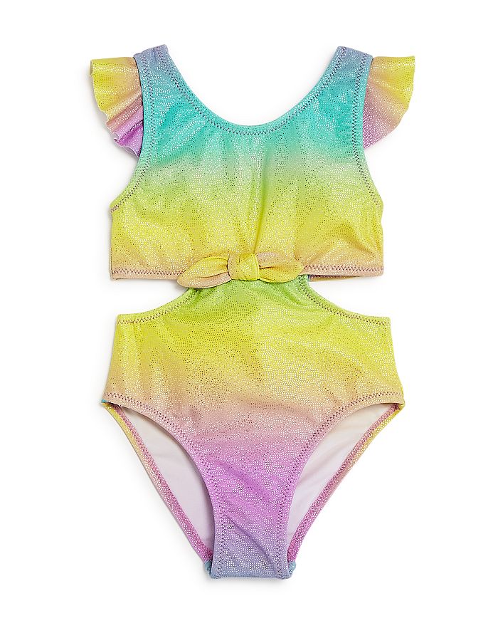 Flapdoodles Girls Rainbow Ombr One Piece Swimsuit Little Kid