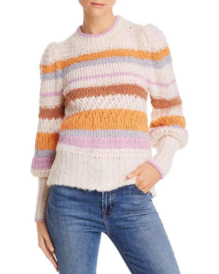 Rebecca Taylor Fluffy Striped Sweater Bloomingdale s