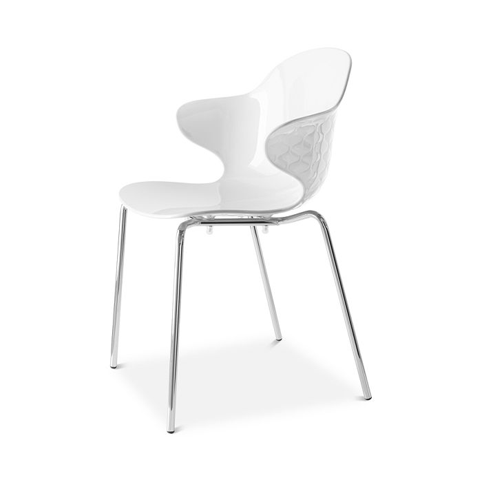 Shop Calligaris St. Tropez Chrome Chair In Chrome/white