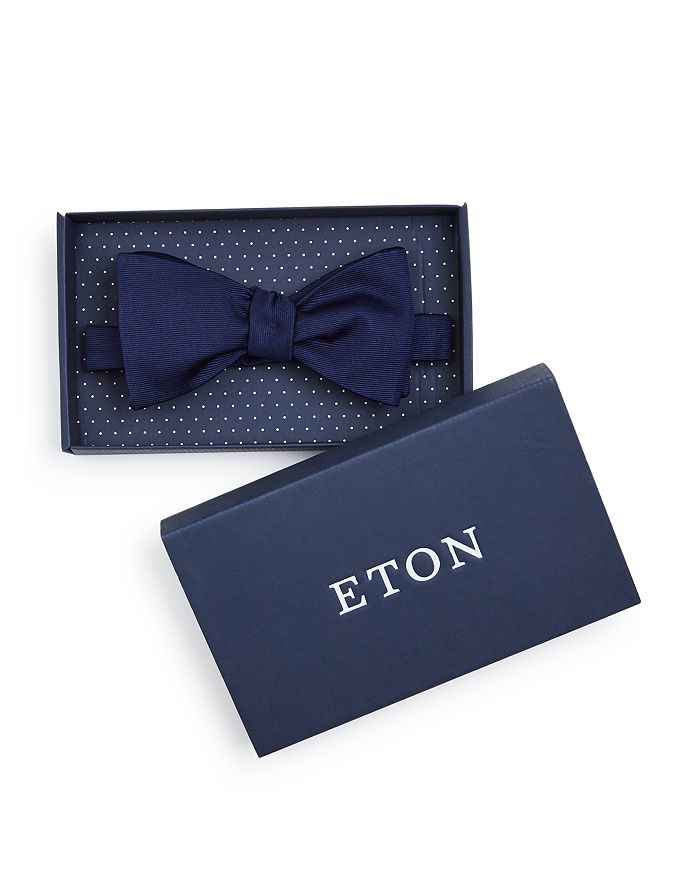 Shop Eton Grosgrain Silk Bow Tie In Blue