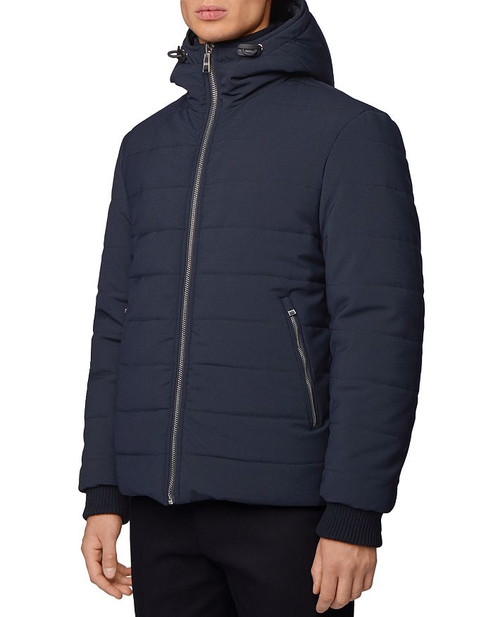 Hugo Boss Water-Repellent Reversible Quilted Jacket with Monogram Trim- Beige | Men's Casual Jackets Size 42r