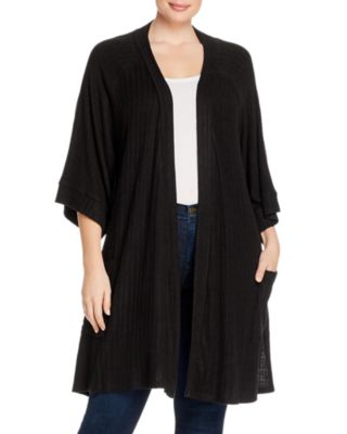 B Collection By Bobeau Curvy Effet Ribbed-Knit Cardigan | Bloomingdale's