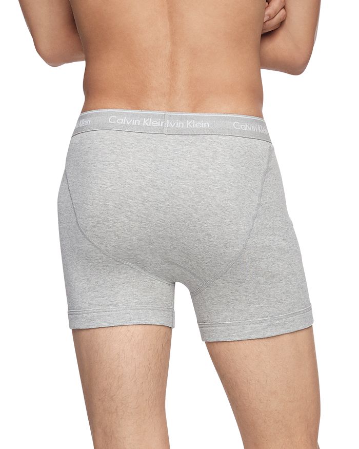 Shop Calvin Klein Cotton Boxer Briefs, Pack Of 3 In Gray