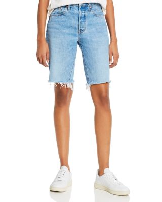 levi's frayed denim shorts