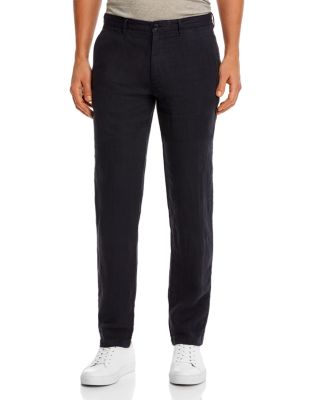 BOSS - Crigan Regular Fit Linen Pants in Dark Blue