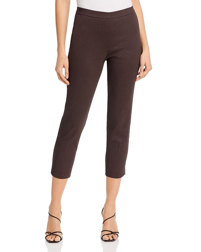 Theory Cropped Pull-on Pants In Espresso
