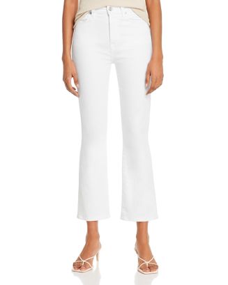 7 For All Mankind Slim Illusion High Rise Flare Jeans in White |