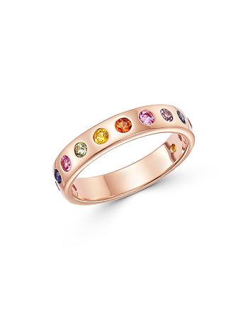 Bloomingdale's - Rainbow Sapphire Band in 14K Rose Gold - 100% Exclusive