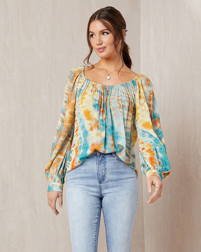 Karen Kane Tiedyed Peasant Top In Tie Dye ModeSens