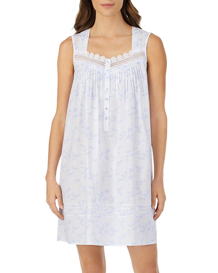 Eileen West Floral Stripe Short Sleeveless Nightgown | Bloomingdale's