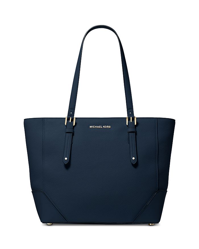 Michael Michael Kors Aria Large Pebbled Leather Tote Bag In Navy