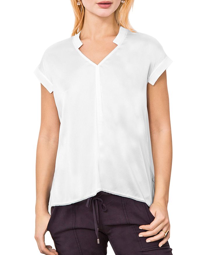 Go By Go Silk Mixed-texture Tee In White