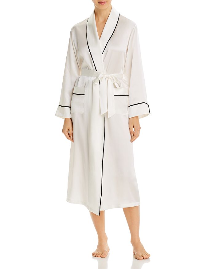 Shop Gingerlily Silk Robe - 100% Exclusive In Navy