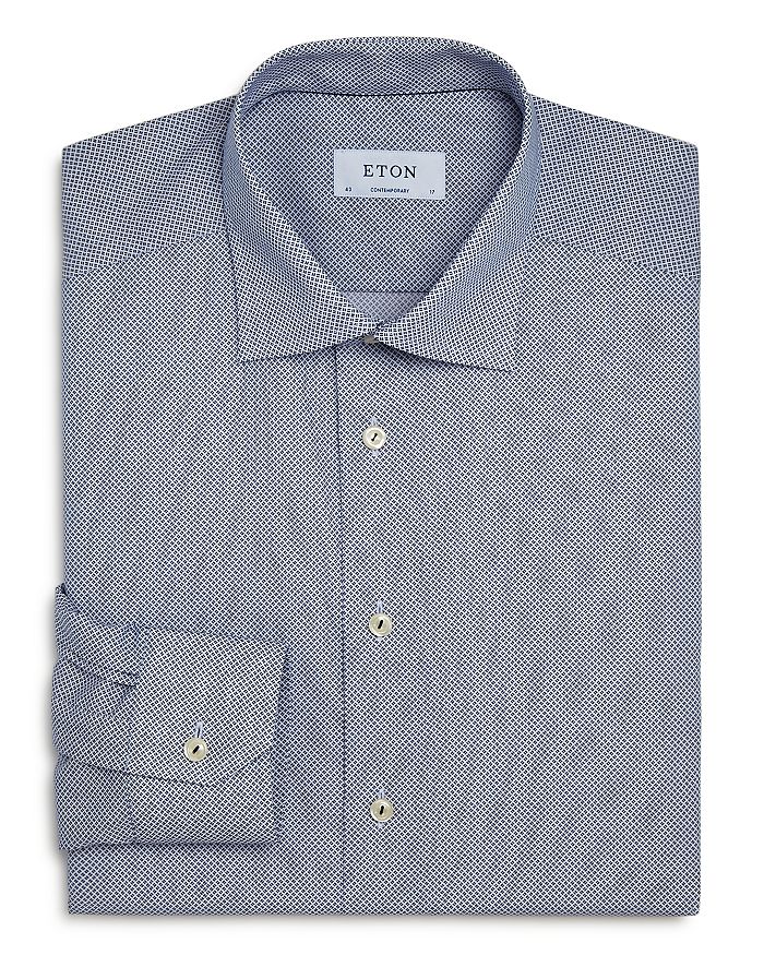 Eton Contemporary Fit Micro Print Poplin Dress Shirt | Bloomingdale's