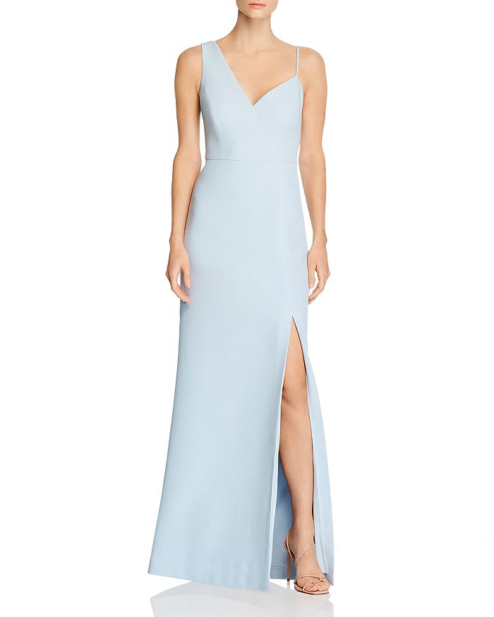Bcbgmaxazria Asymmetric Crepe Gown - 100% Exclusive In Light Crystal Blue