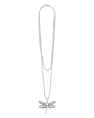 Sterling Silver Rare Wonders Dragonfly Pendant Necklace, 34"