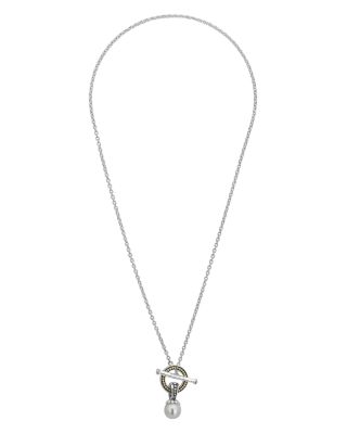 Sterling Silver Luna Cultured Freshwater Pearl Toggle Necklace, 18"