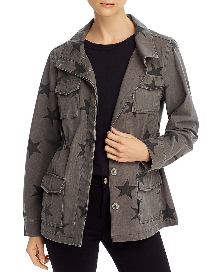 Aqua Star Print Button-front Utility Jacket - 100% Exclusive In Olive