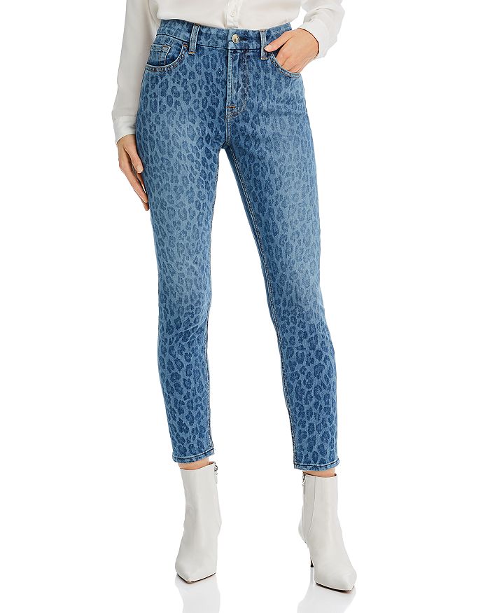 7 FOR ALL MANKIND JEN7 BY 7 FOR ALL MANKIND SKINNY ANKLE JEANS IN INDLEOPARD,GS0595432