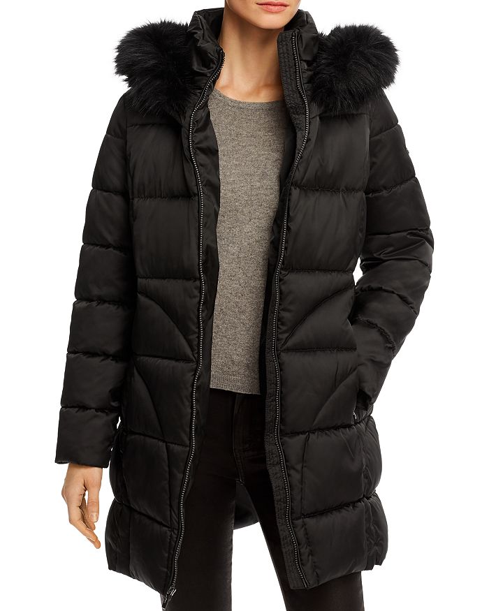 Via Spiga Fax Fur Trim Puffer Coat Bloomingdale S