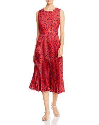 T Tahari Pleated Floral Print Dress | Bloomingdale's