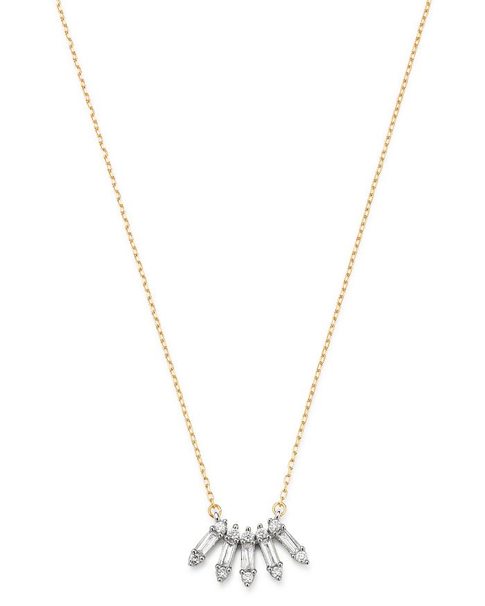 Adina Reyter 14k Gold & Diamond Stick Pendant Necklace, 15 In White/gold