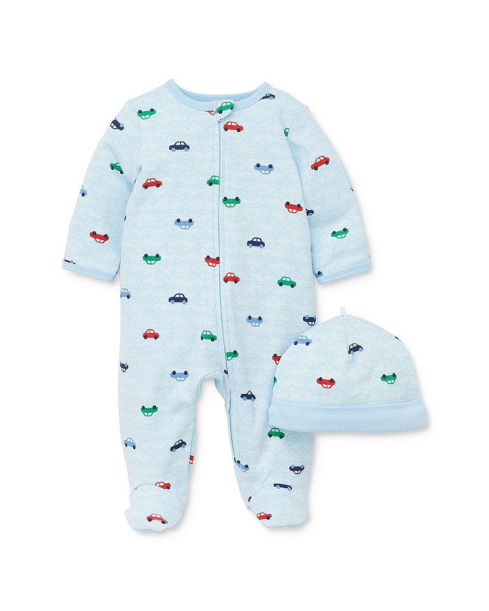 Little Me Kids' Boys' Colorful Cars Footie & Cap Baby In Blue ModeSens