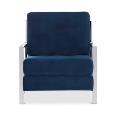 Walden Modern Tufted Linen Chrome Accent Chair