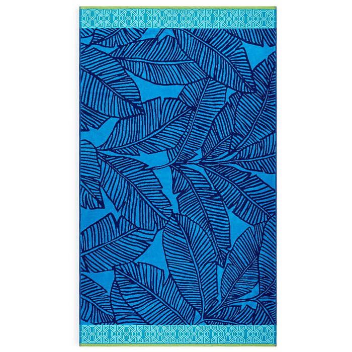 Sky Cotton Tropical Leaf Beach Towel - 100% Exclusive In Blue