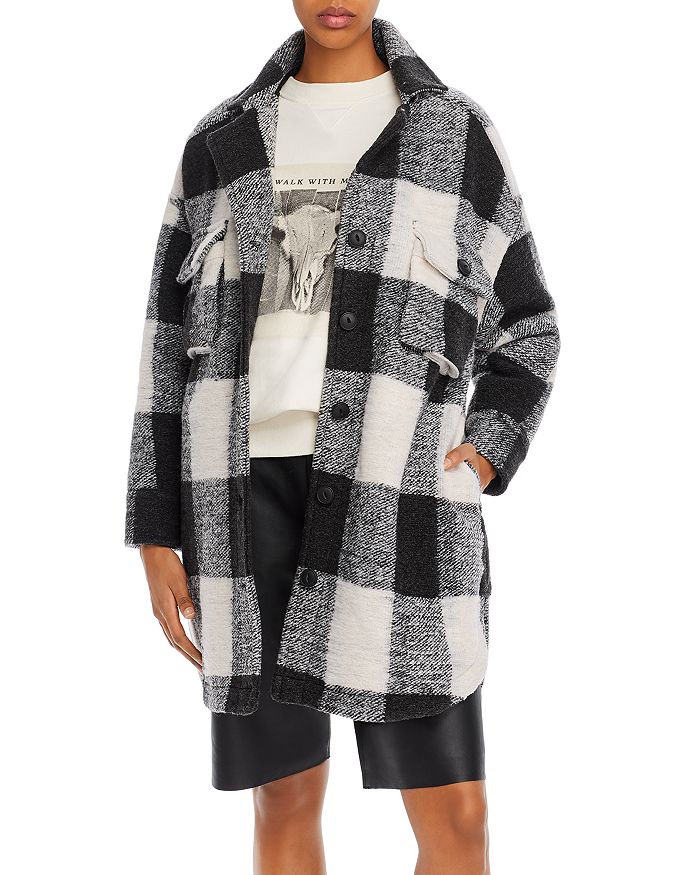 ANINE BING MAVE WOOL-BLEND BUFFALO PLAID FLANNEL JACKET,A-01-4021-073