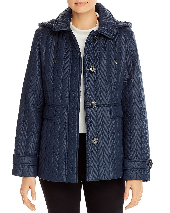 kate spade new york Quilted Hooded Coat | Bloomingdale's