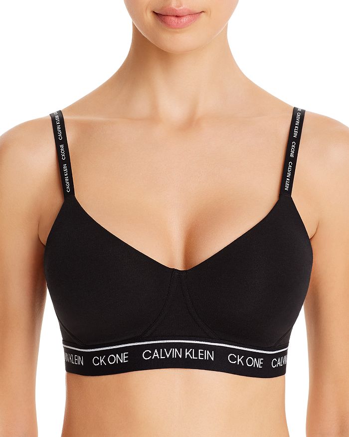 Calvin Klein Underwear CK One Logo Bralette, Black/White, S