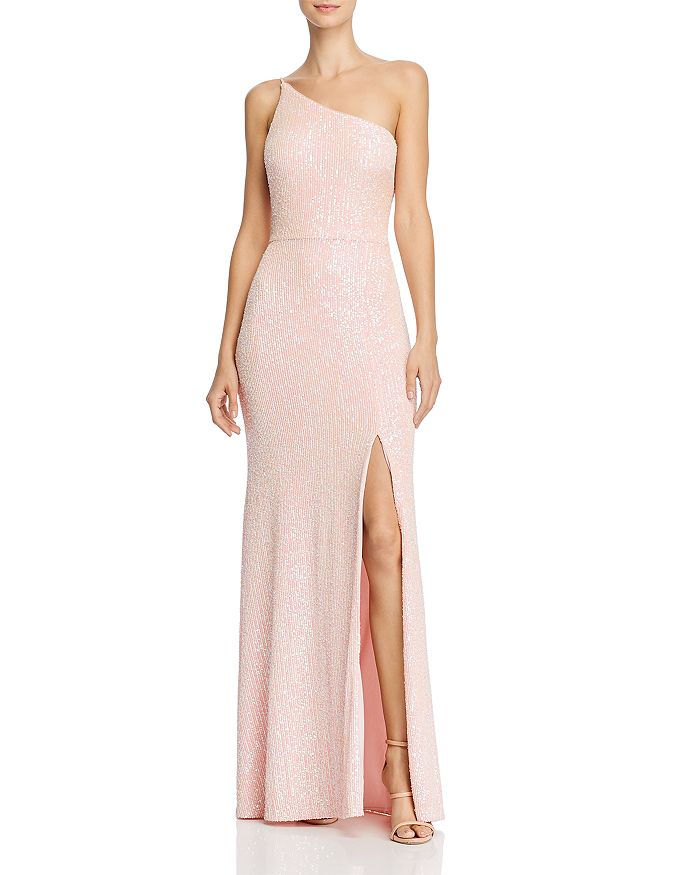 AQUA Sequin One-Shoulder Gown - 100% Exclusive | Bloomingdale's