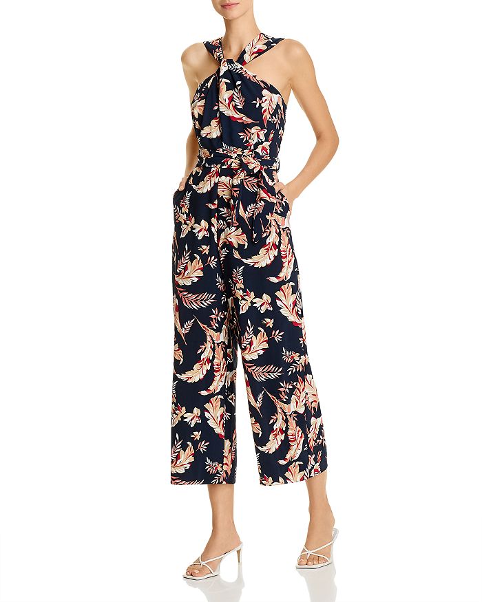Joie Trenity Cotton Printed Sleeveless Cropped Wide-Leg Jumpsuit ...